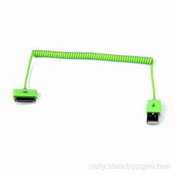 Colorful Spring Data Cable, Suitable for Apple's 30-pin Interface Model, Convenient and Practical